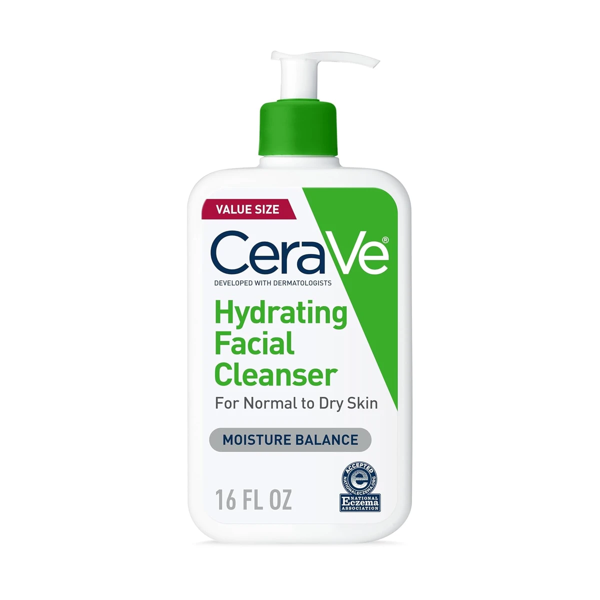 CeraVe - Limpiador facial hidratante de 473 ml para limpieza diaria, piel seca a normal